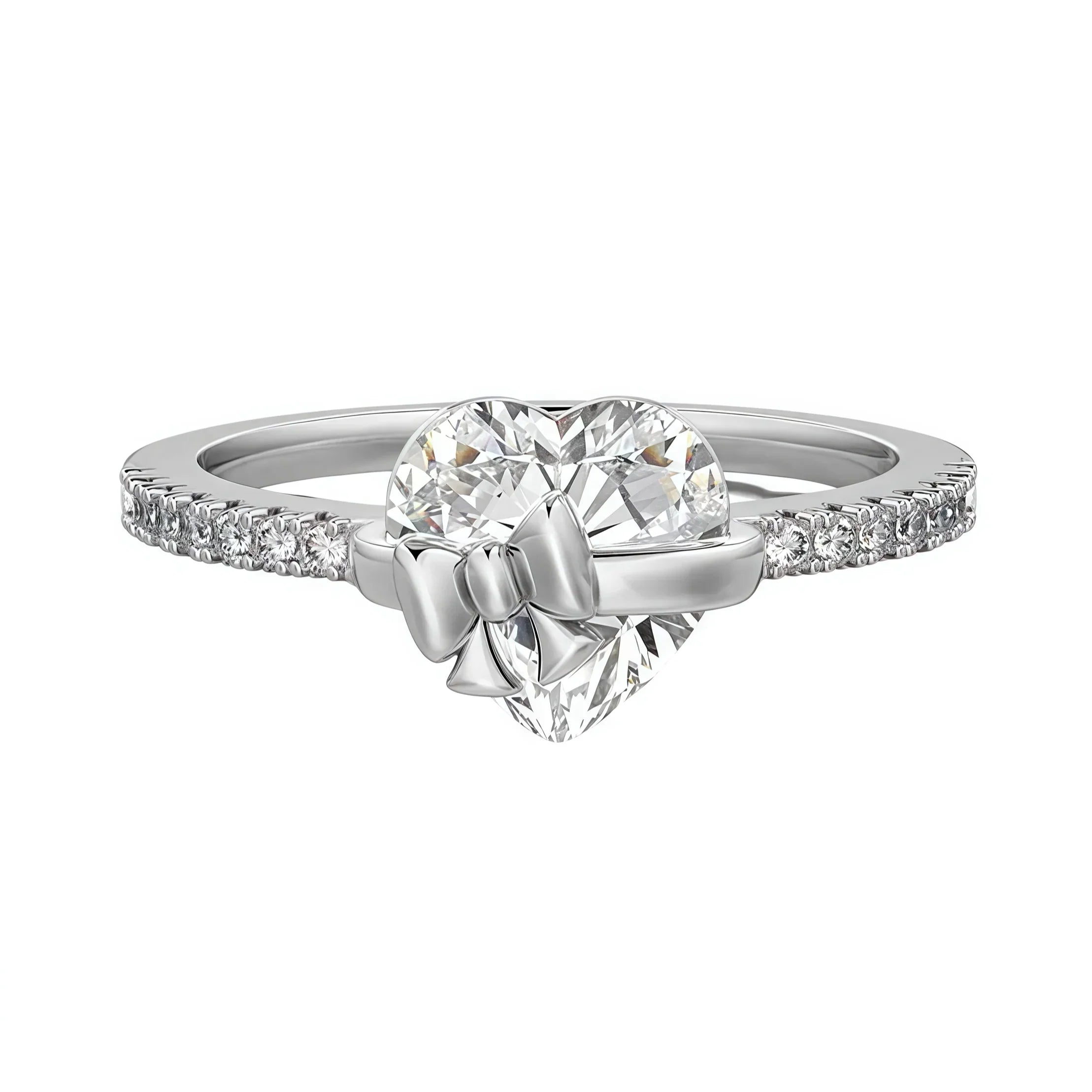 Silber Bow Heart Ring